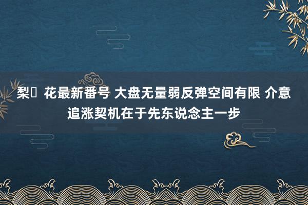 梨々花最新番号 大盘无量弱反弹空间有限 介意追涨契机在于先东说念主一步