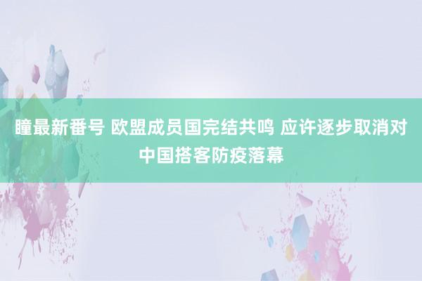 瞳最新番号 欧盟成员国完结共鸣 应许逐步取消对中国搭客防疫落幕