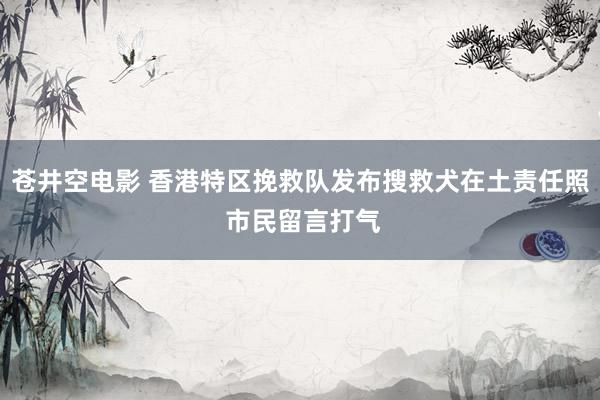 苍井空电影 香港特区挽救队发布搜救犬在土责任照 市民留言打气