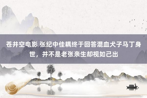 苍井空电影 张纪中佳耦终于回答混血犬子马丁身世，并不是老张亲生却视如己出